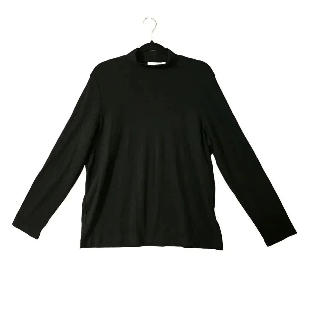 Nordstrom Women's Black Mock Neck Long Sleeve Stretchy Sweater Top Size 1X